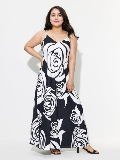 Plus Size Printed A-Line Dress 1293332