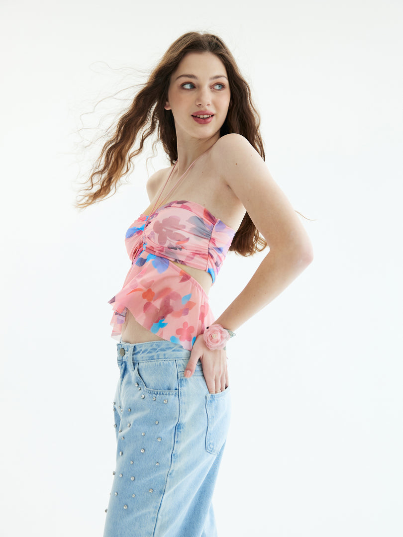 Drawstring Halter Top 1235411