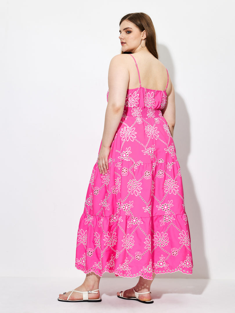 Plus Size Embroidered A-Line Dress 1264952