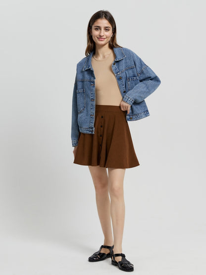 Buttoned A-Line Skirt 113098