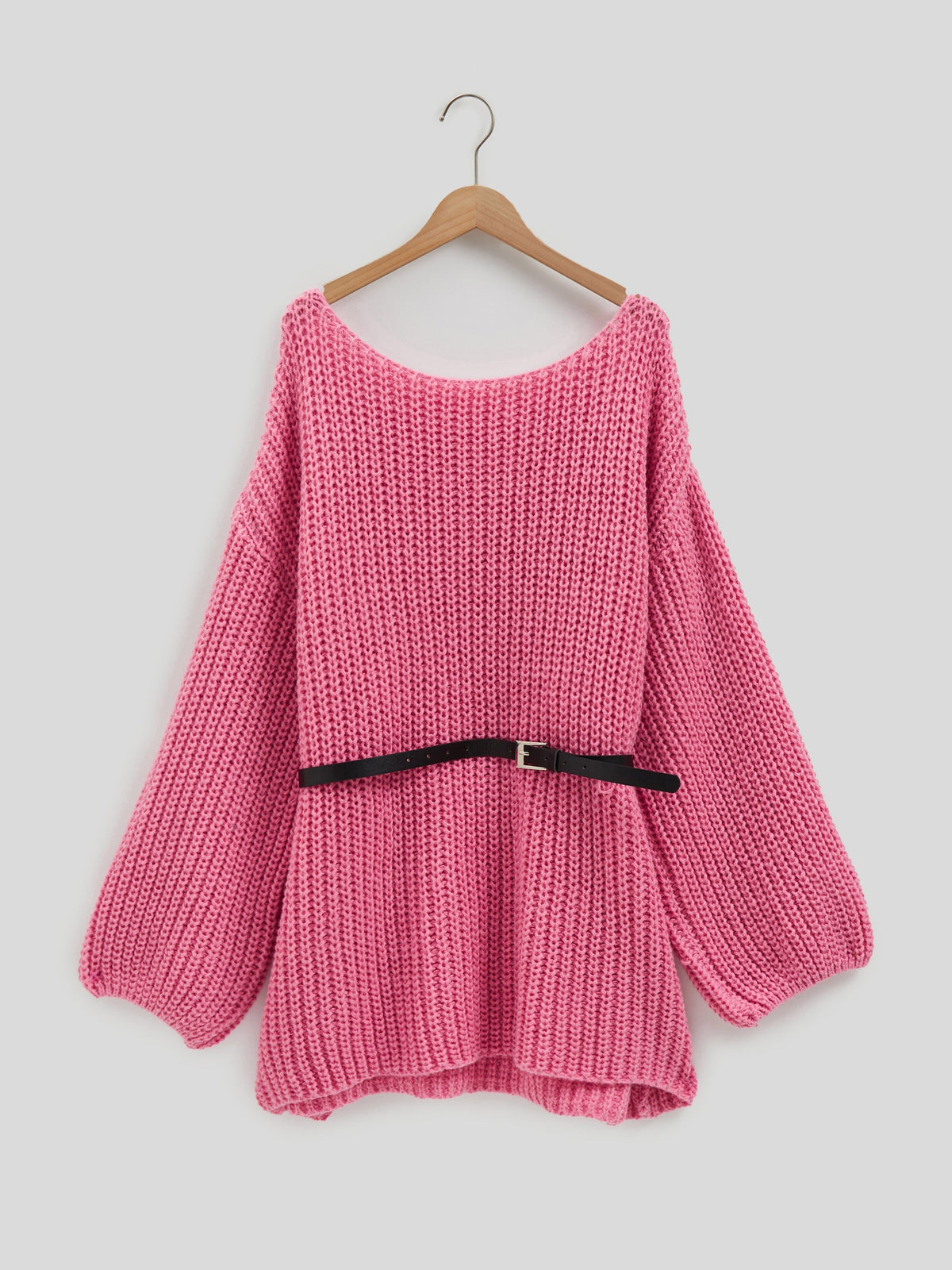 Belted Knit Pullover 116269