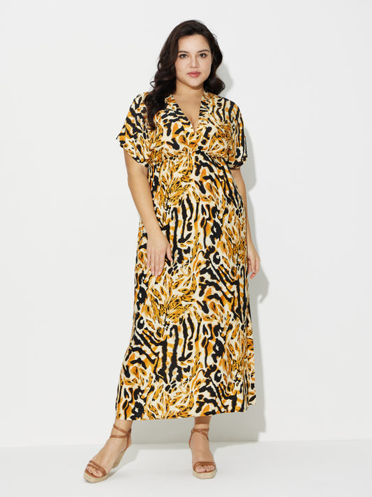 Plus Size Printed Maxi Dress 121344