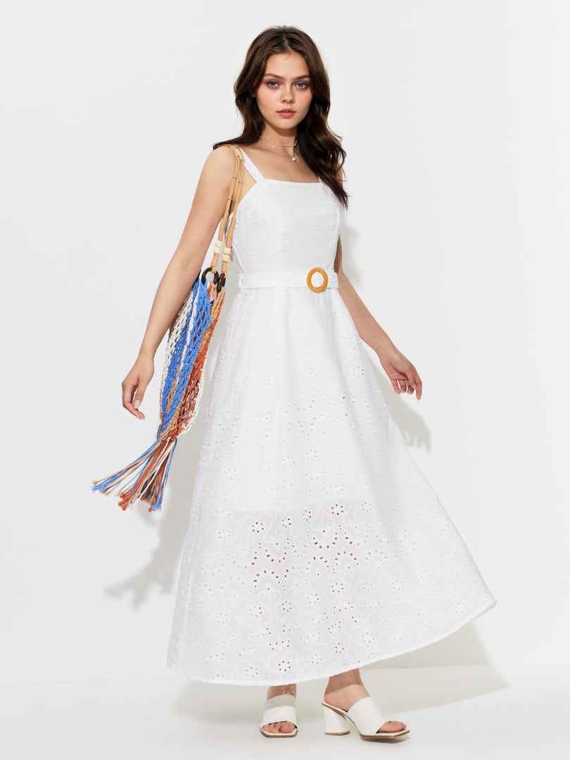 Belted A-Line Dress 1295612