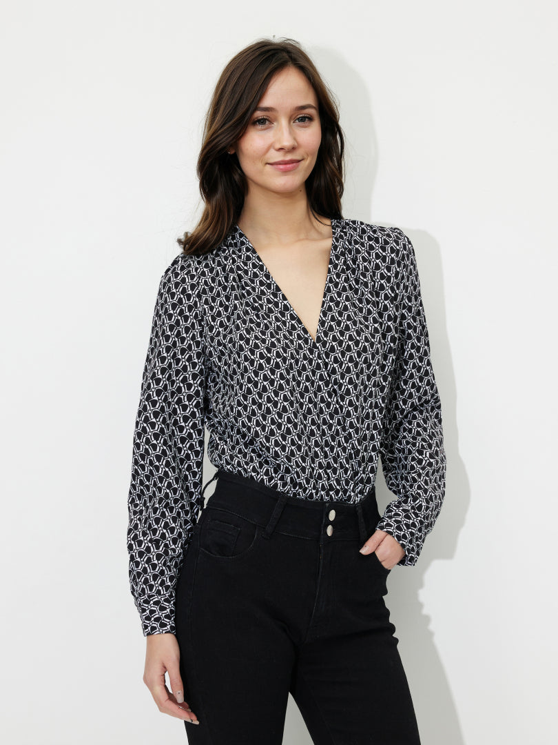 Printed Wrap Bodysuit 121049