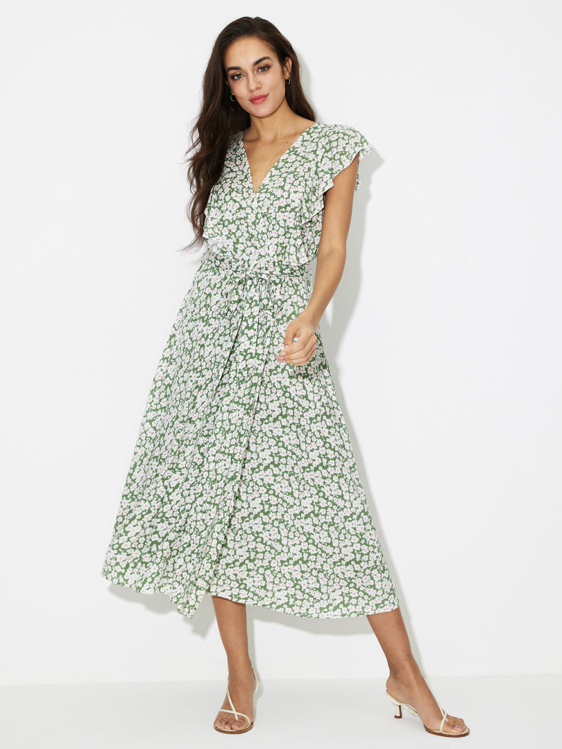 Ruffle A-Line Dress 118536