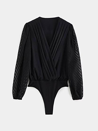 Pleated Wrap Bodysuit 121050