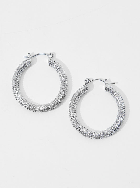 Embellished Hoop Earrings 121046