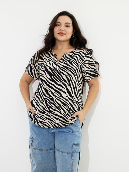 Plus Size Zipper Plus Size Tops 1235332
