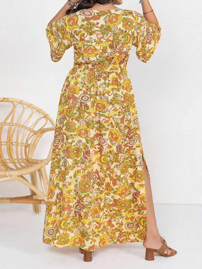 Plus Size Printed A-Line Dress 1235362
