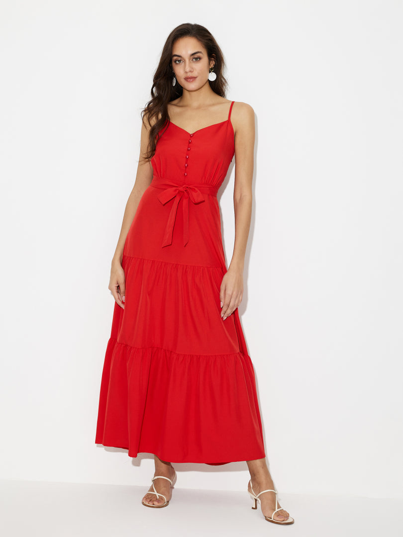 Buttoned A-Line Dress 119352