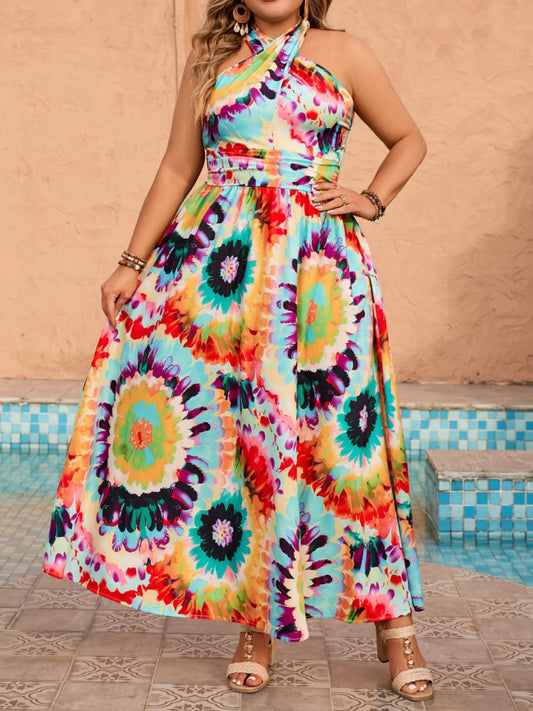Plus Size Ribbon A-Line Dress 1238092