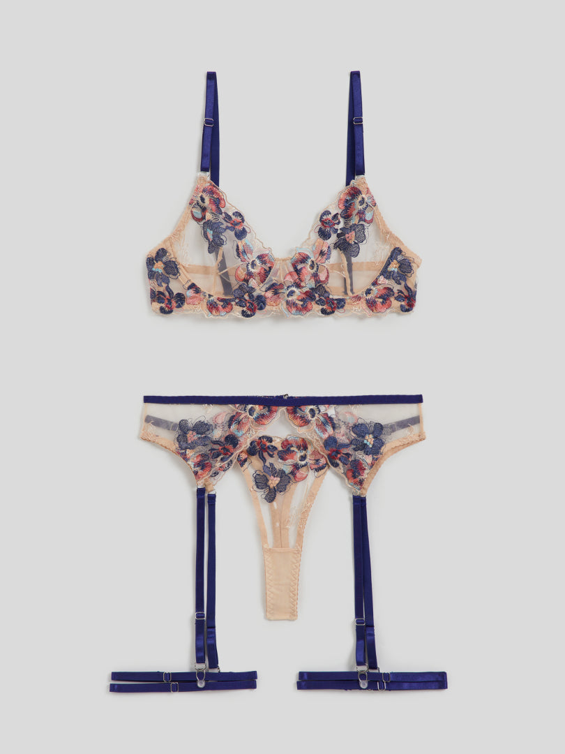 Embroidered Bra & Panty Set 116705