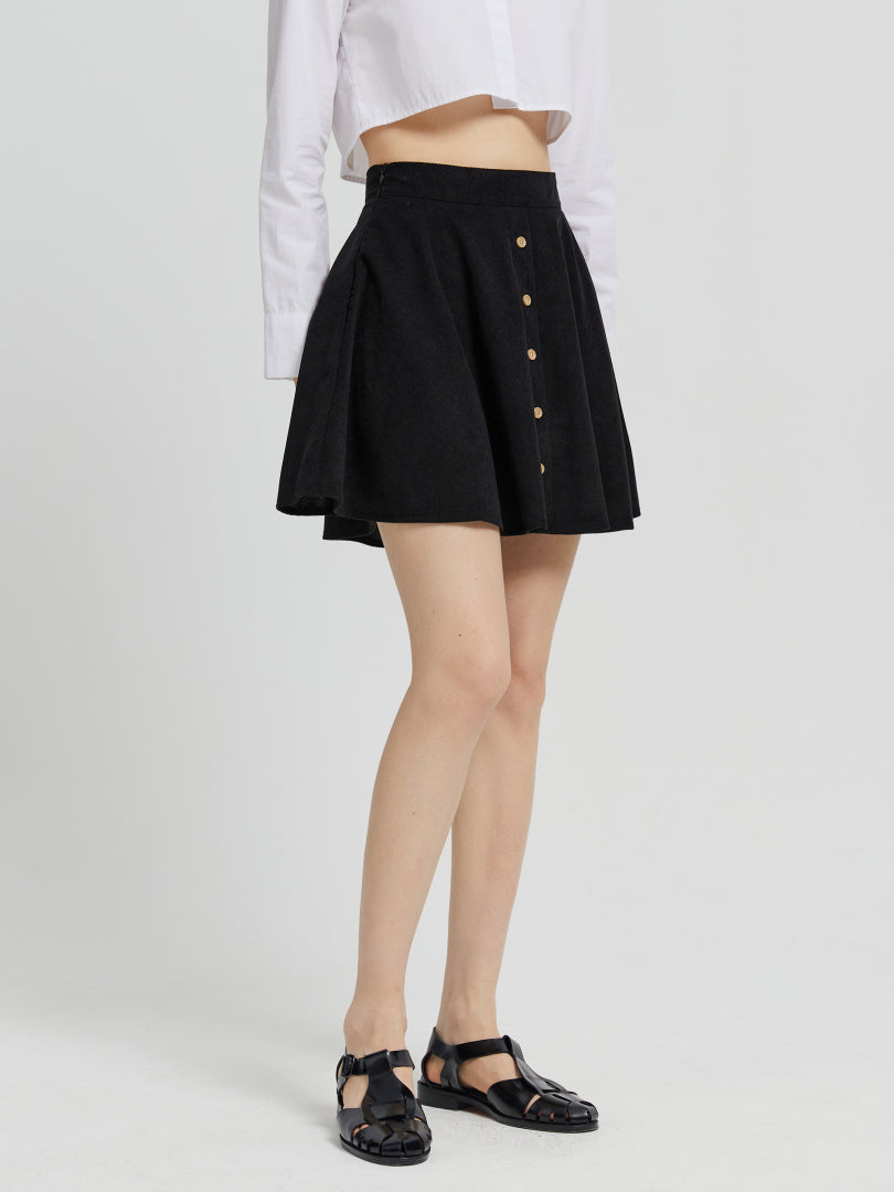 Buttoned A-Line Skirt 113098