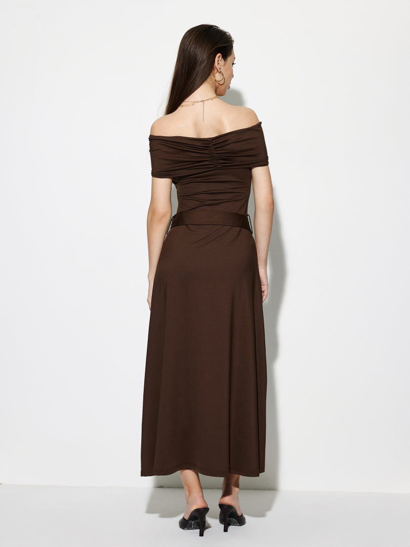 Belted A-Line Dress 1278152