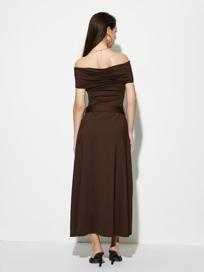 Belted A-Line Dress 1278152