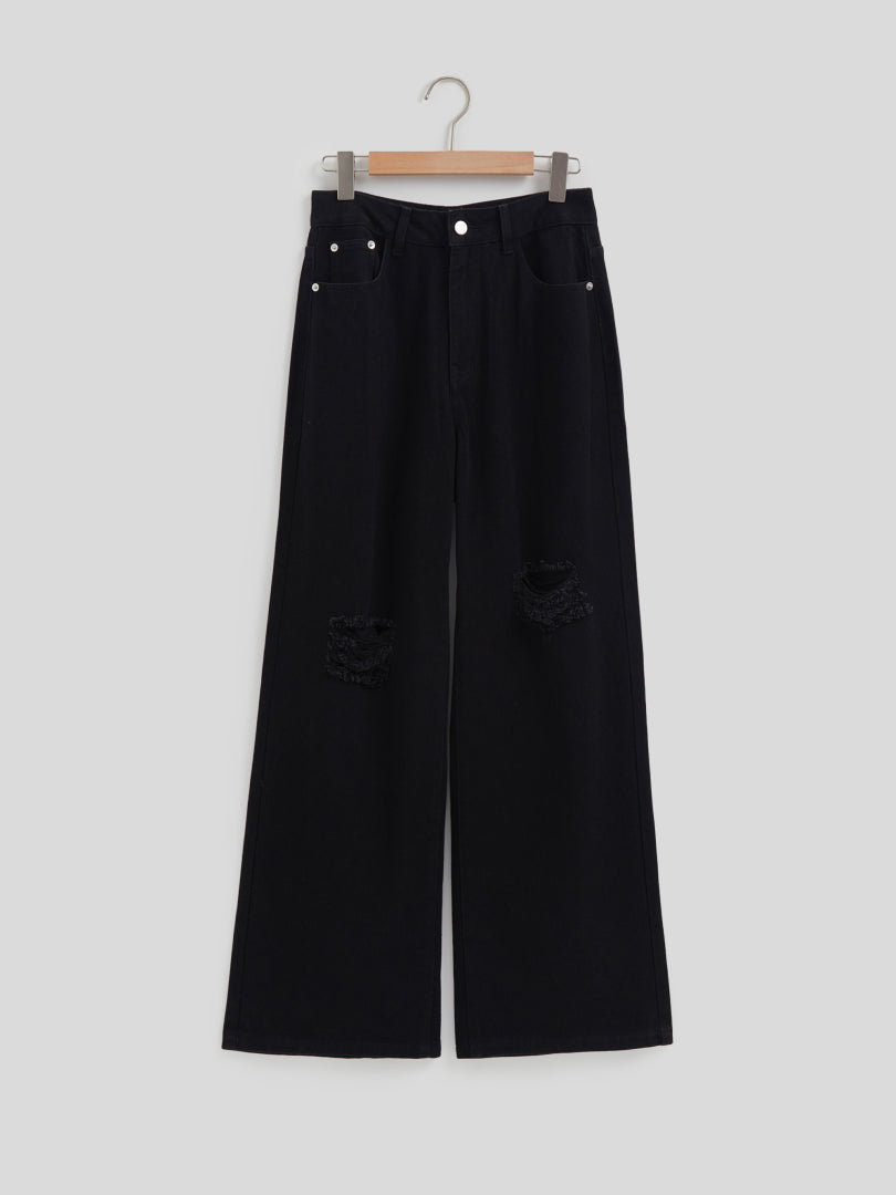 Ripped Straight Leg Jeans 112445