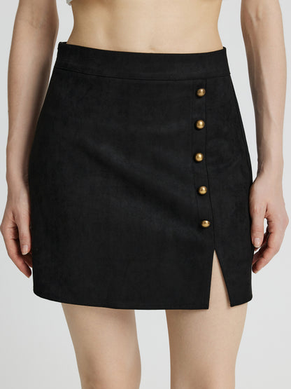 Studded Suede Skirt 111865