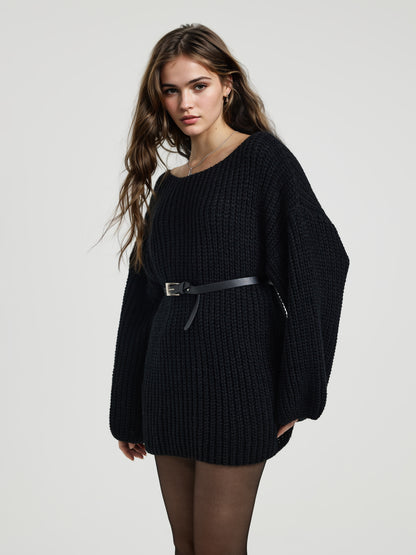 Belted Knit Pullover 116269