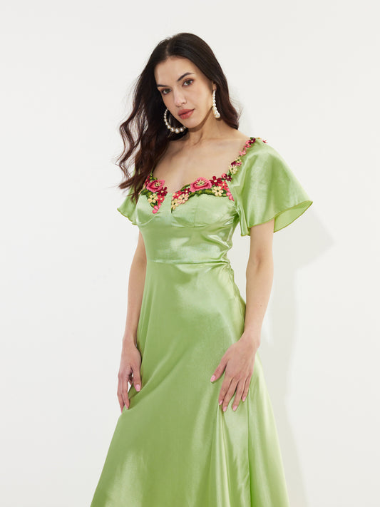Applique A-Line Dress 1238732