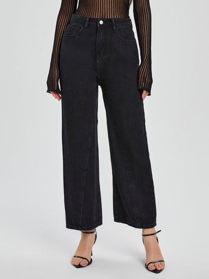 Patchwork Wide Leg Jeans 116095