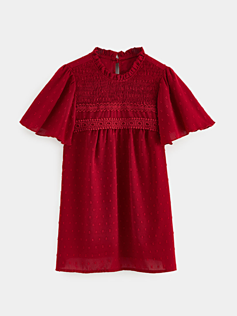 Lace Insert Dobby Top 120924