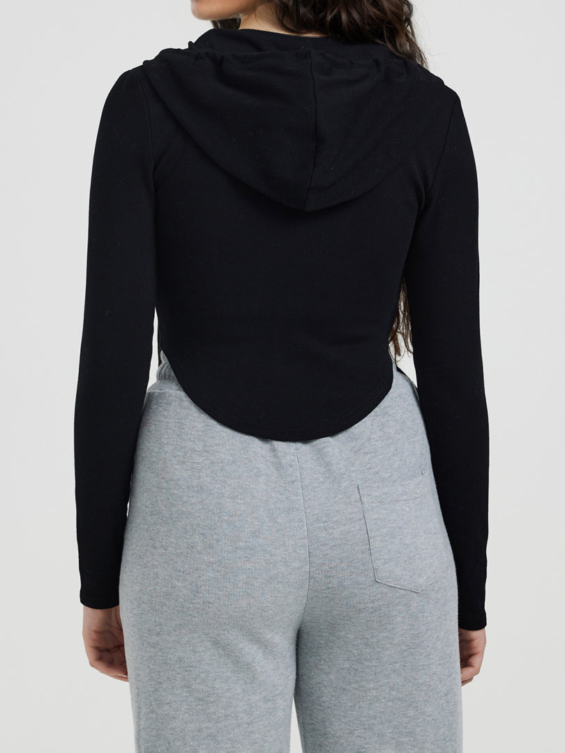Ribbed Hooded Sweatshirt 117420