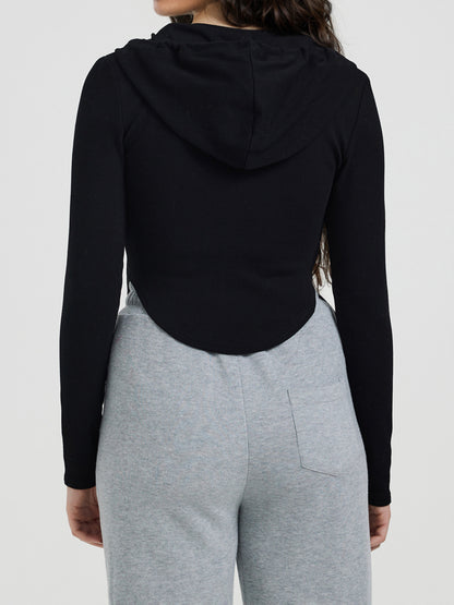 Ribbed Hooded Sweatshirt 117420