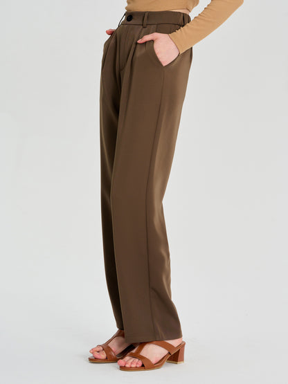 Button Straight Leg Pants 111511