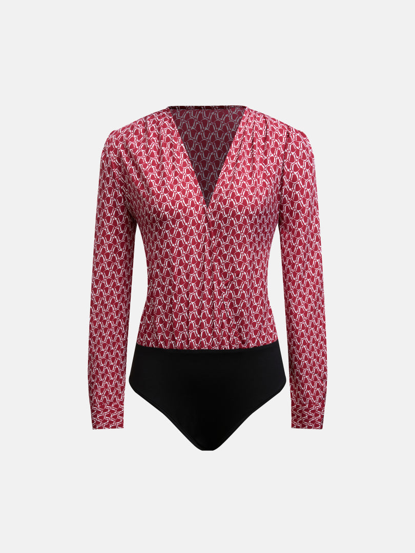 Printed Wrap Bodysuit 121049