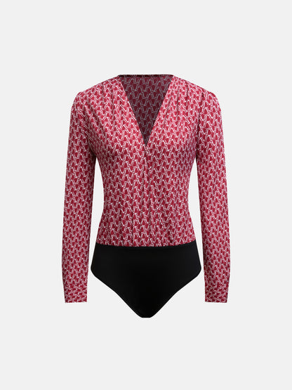Printed Wrap Bodysuit 121049