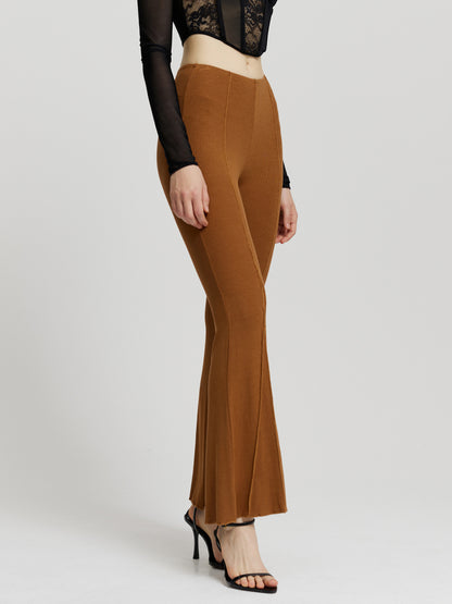 Patchwork Flare Leg Pants 113681