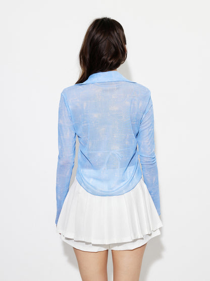 Sheer Placket Blouse 1265082