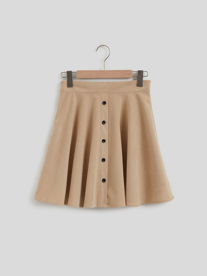 Buttoned A-Line Skirt 113098