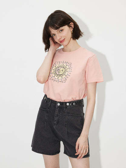 Printed Cotton T-Shirt 120716