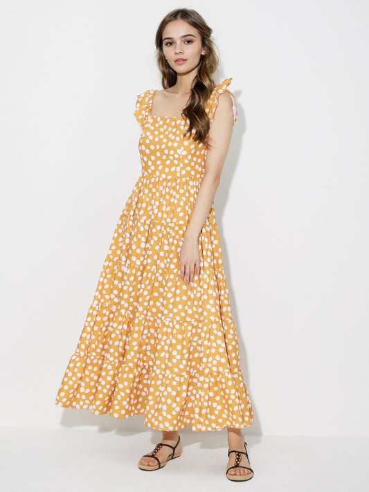 Polka Dot Printed Tiered Dress 120265