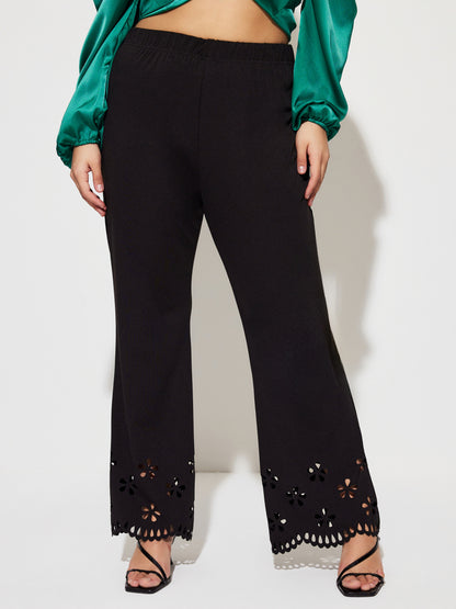 Plus Size Cut Out Straight Leg Pants 1276422