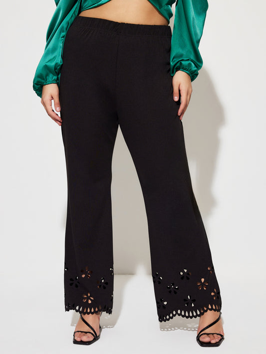 Plus Size Cut Out Straight Leg Pants 1276422