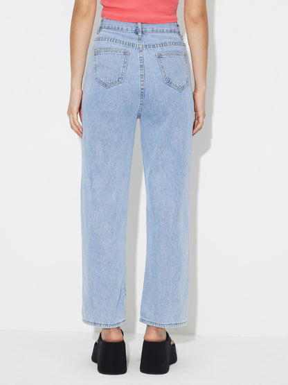 Tied Straight Leg Jeans 118076