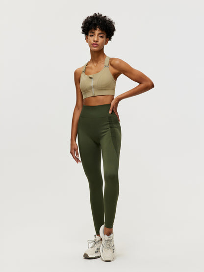 Zippered Criss Cross Back Sports Bra 106507
