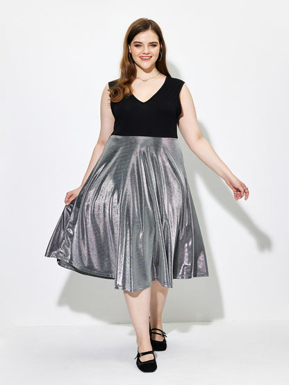 Plus Size Patchwork A-Line Dress 1261042