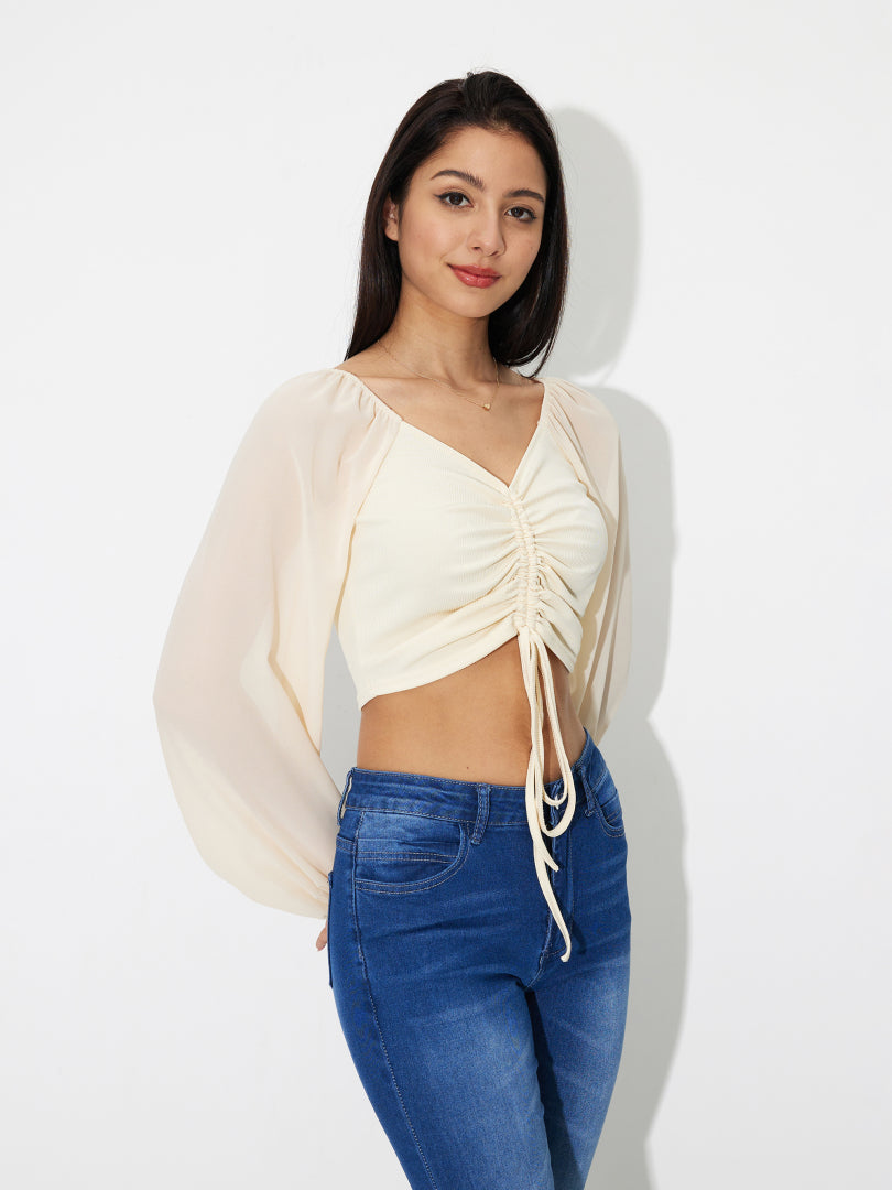 وردەکاری پەیوەندیکردن Ruched Crop Top 120583