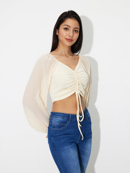 وردەکاری پەیوەندیکردن Ruched Crop Top 120583