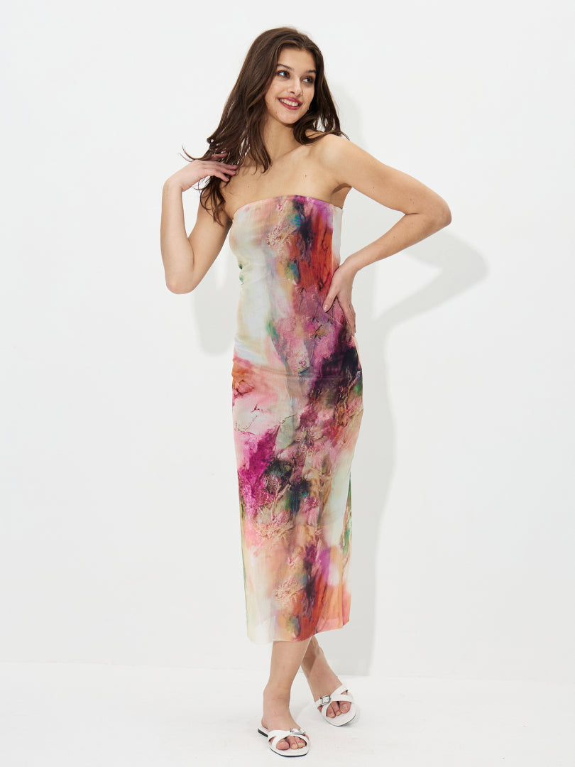 Printed Tube Dress 1247382