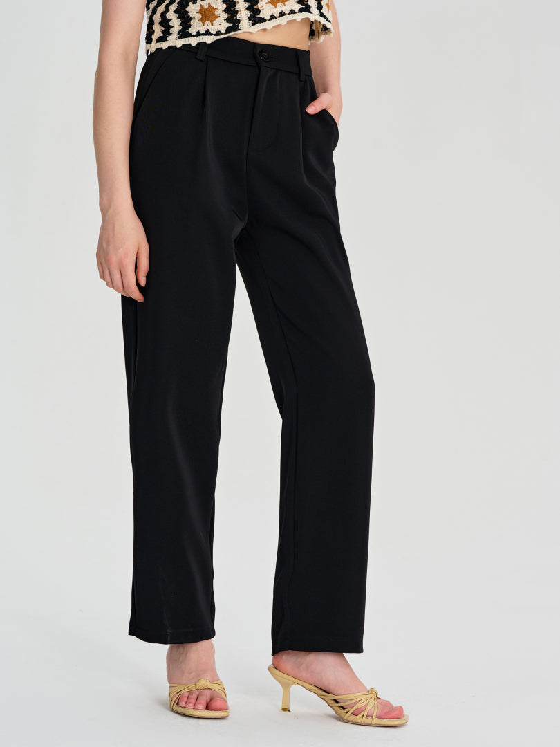Button Straight Leg Pants 111511