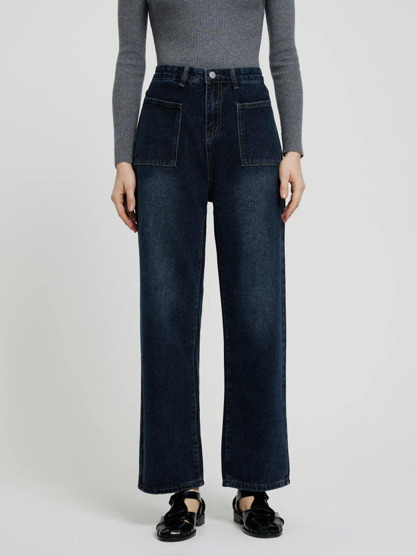 Pocket Straight Leg Jeans 113265