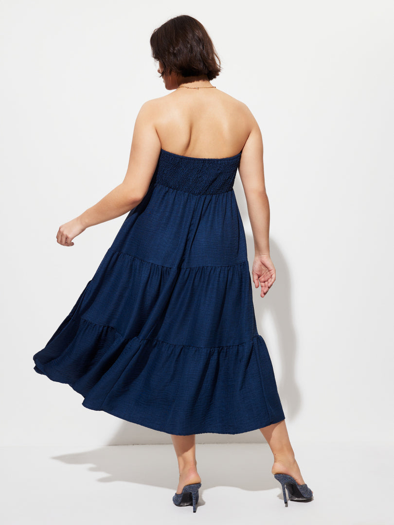 Plus Size Smocking A-Line Dress 1273322