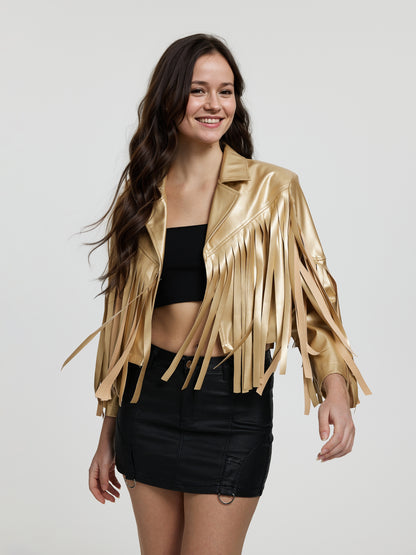 Cropped Fringed Jacket 116420