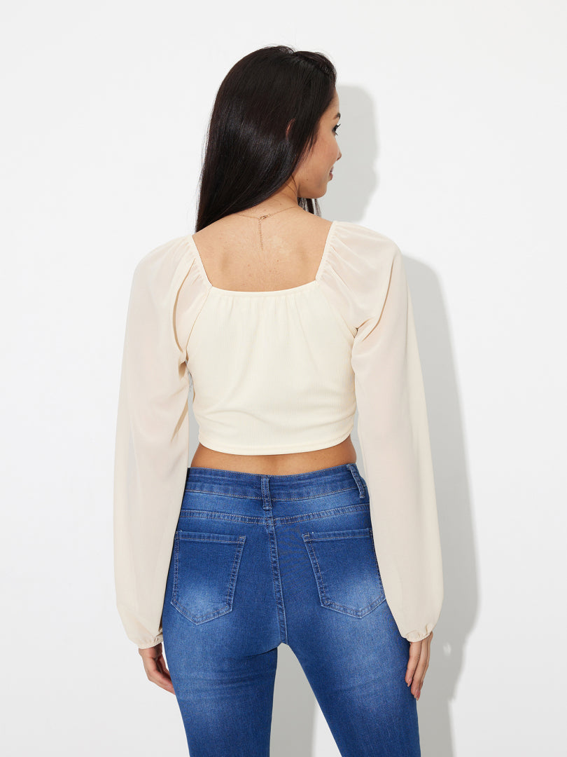 وردەکاری پەیوەندیکردن Ruched Crop Top 120583