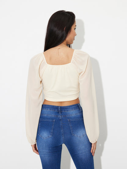 وردەکاری پەیوەندیکردن Ruched Crop Top 120583