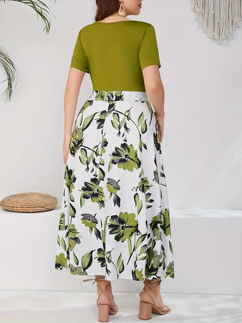 Plus Size Printed A-Line Dress 1233472